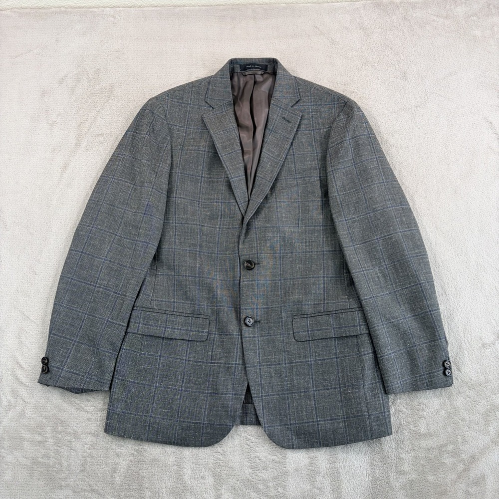VTG Lauren Ralph Lauren Blazer Jacket Wool Silk Linen Blend WindowPane Men 38R